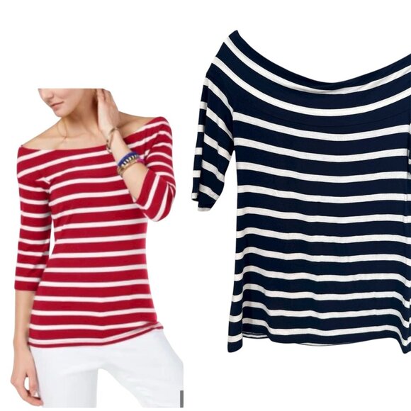 INC International Concepts Off the Shoulder Top, size large - Picture 1 of 9